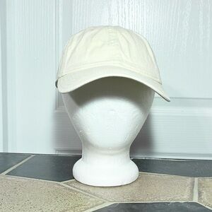 Madewell Cream Canvas Leather Strapback Cap